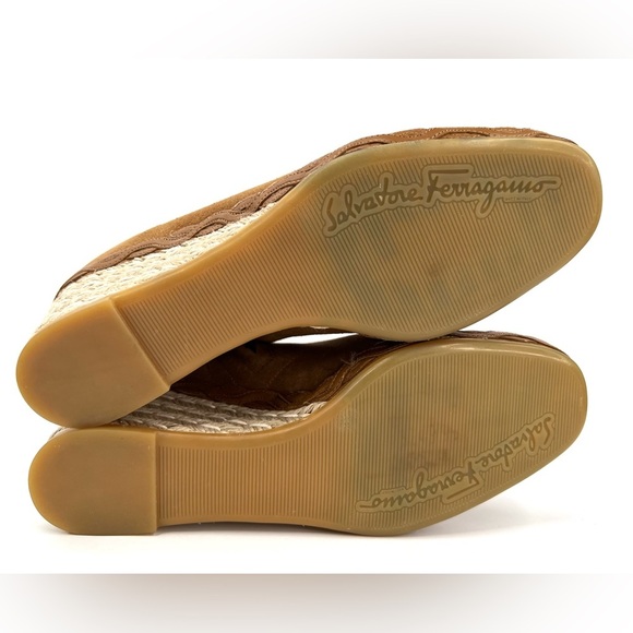 SALVATORE FERRAGAMO CANARIA CROSTA ESPADRILLE WEDGE SUEDE BOOTIES SIZE 6 - Picture 5 of 11